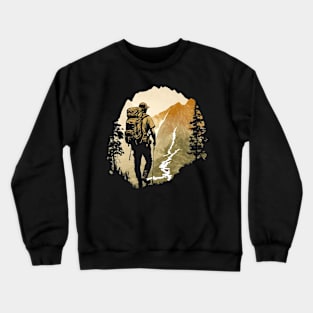 Summer Hiking Mountain Scene Crewneck Sweatshirt